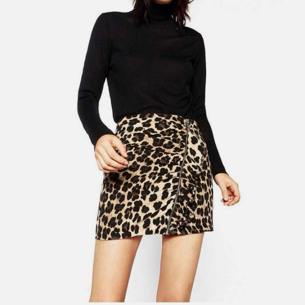 Leopard Print Mini Skirt